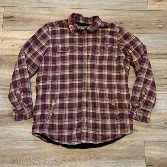 Men's Eddie Bauer Plaid Shirt Shacket SZ XL Tall Fleece Lined Button Front - Picture 1 of 9